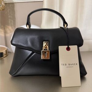 Ted Baker NWT Black Satchel with Gold Accents